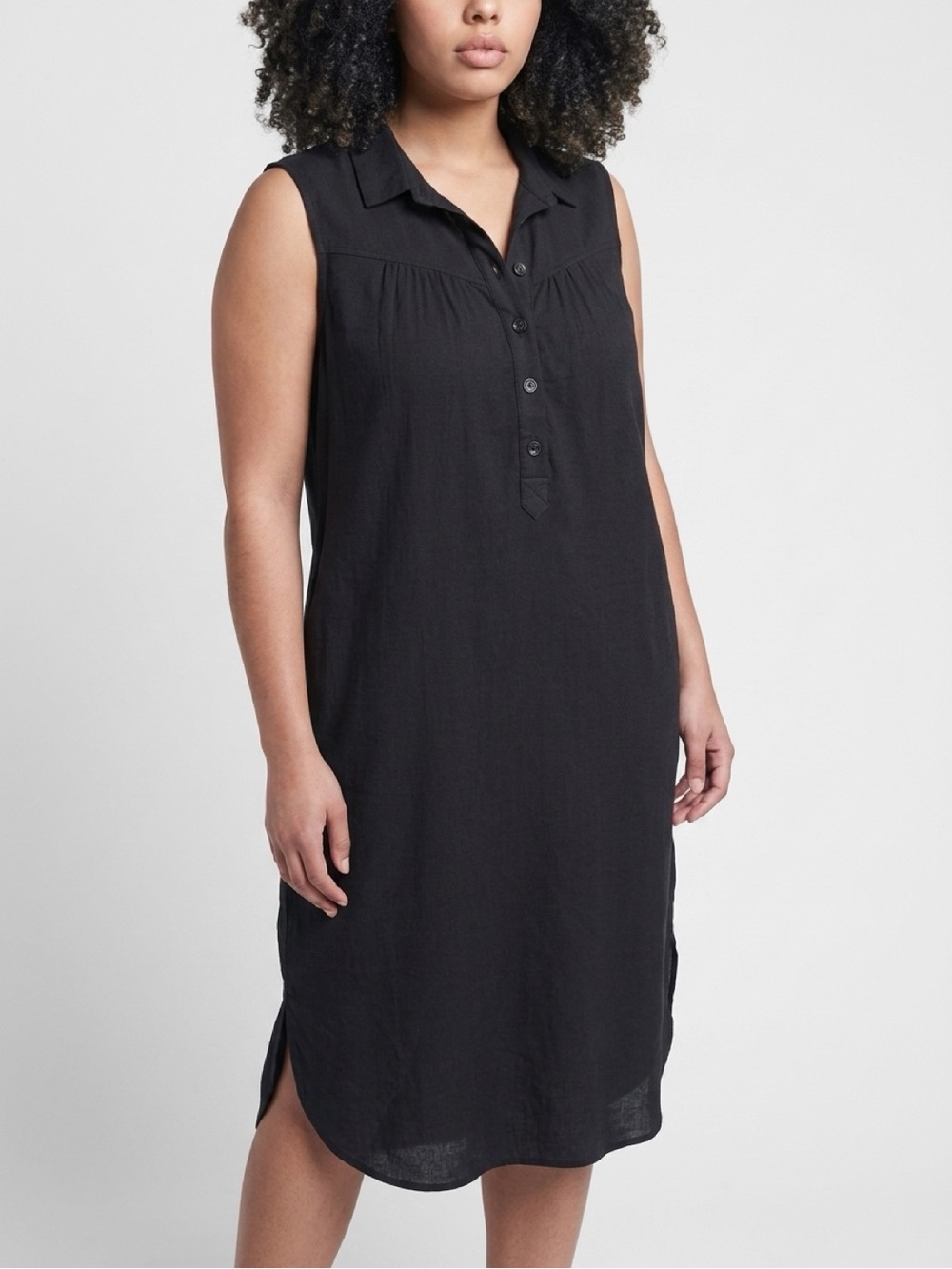 Anthropologie Black Sleeveless Button-Front Swim Cover-Up